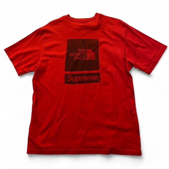 North Face Supreme SS24 Red Graphic Short Sleeve Tee Size Medium - Picture 1 of 6
